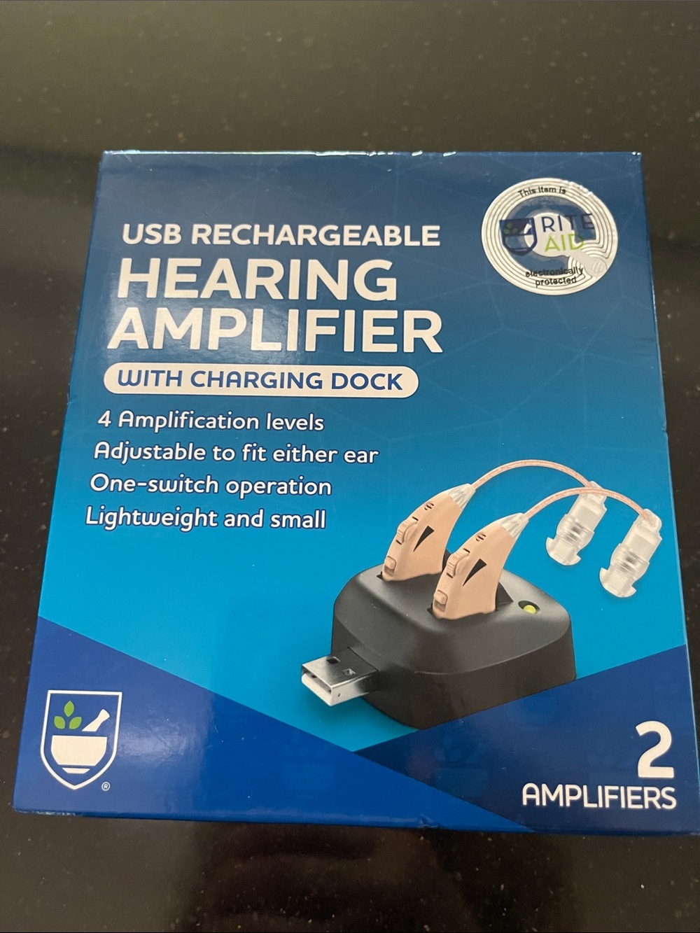 USB Rechargeable Hearing Amplifier - Beige (2 Pack)